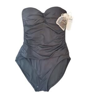 Anne Cole Black One Piece Swimsuit, Size 6, NWT